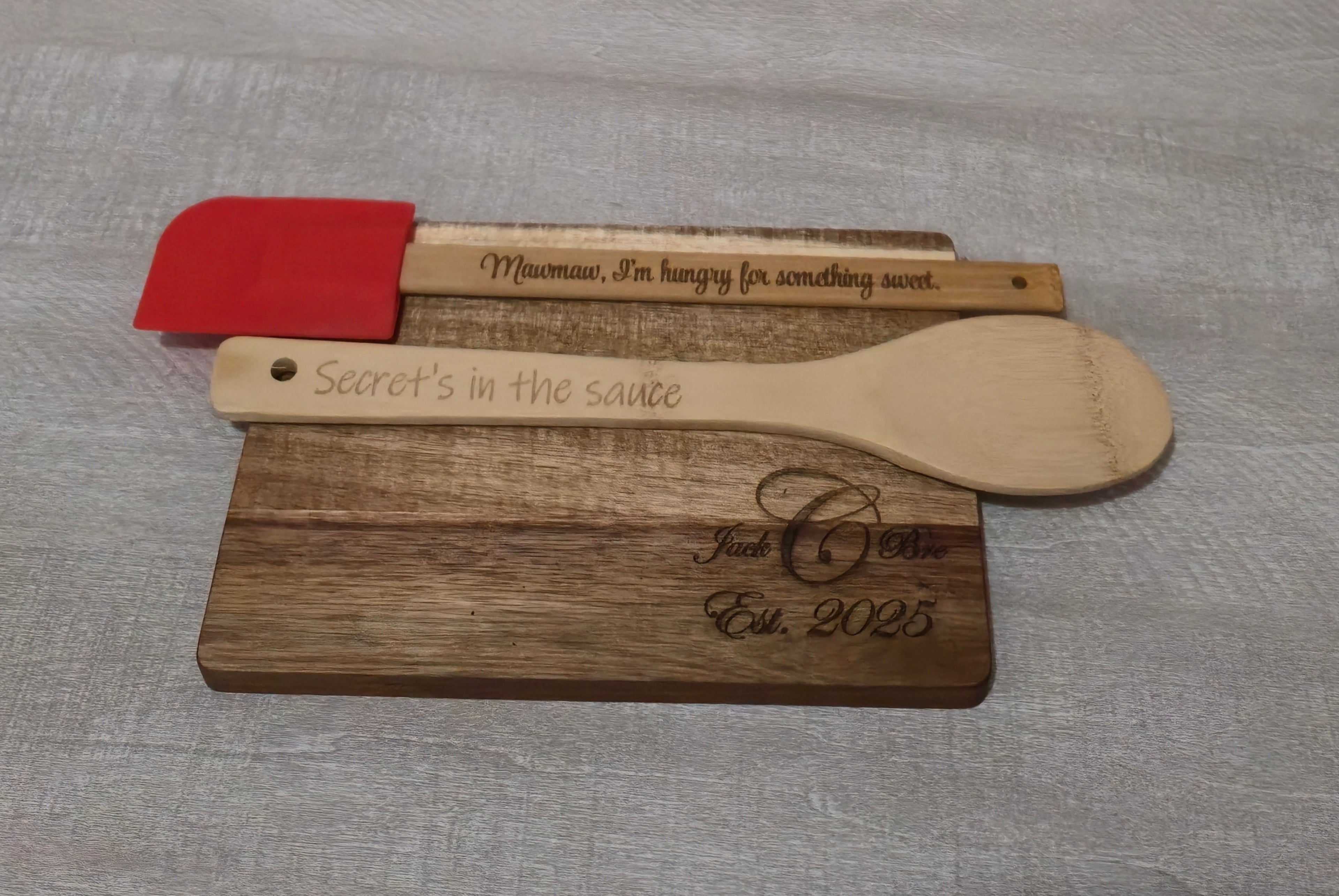 Personalized Silicone Spatula with Bamboo Handle