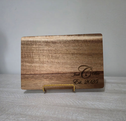 Personalized Acacia Wood Cutting Board 9" x 6"