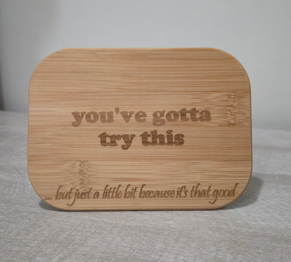 Ready Made – 12 oz Glass Container with Bamboo Lid | "You Gotta Try This.. But Just a Little Bit"