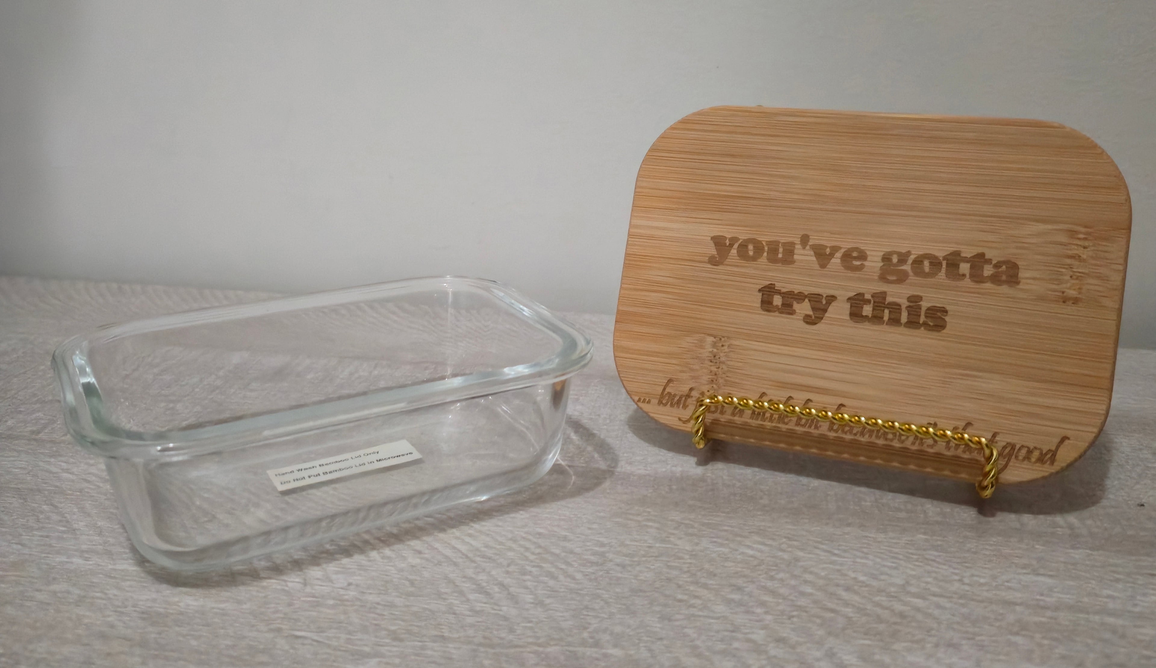 Ready Made – 12 oz Glass Container with Bamboo Lid | "You Gotta Try This.. But Just a Little Bit"