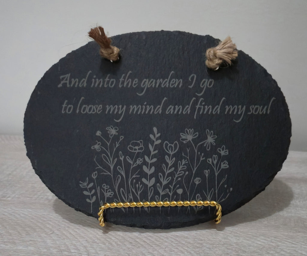 Personalized Oval Slate Hang Sign 7.75" x 6"