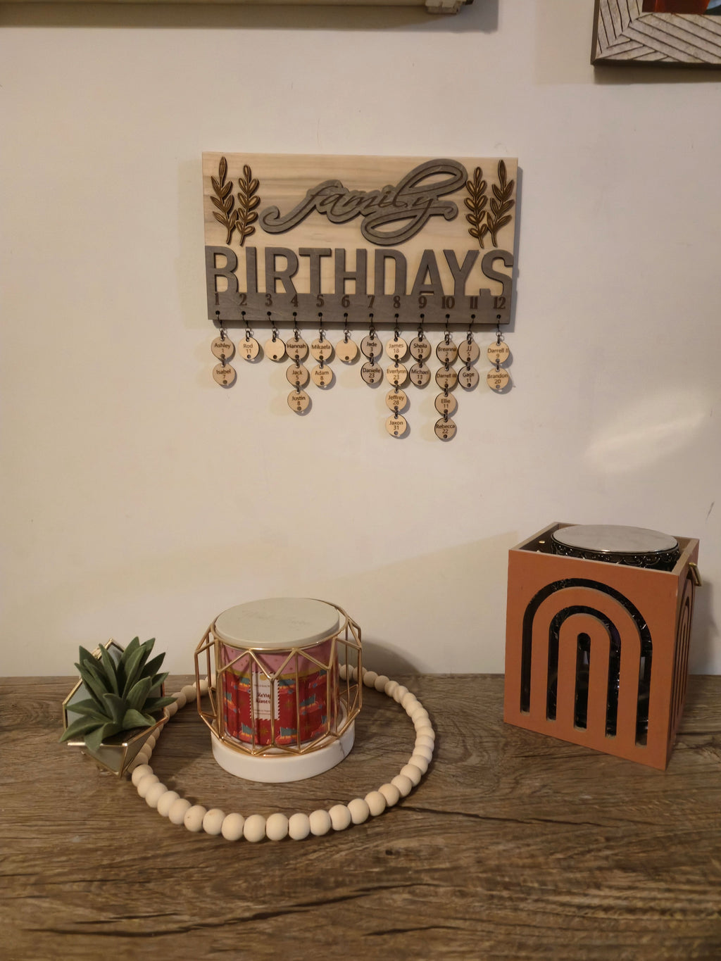 Personalized Family Birthday Calendar - up to 33 names