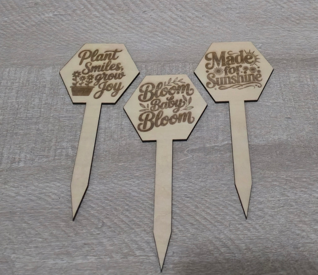 Personalized Wood Plant Marker | Custom Engraved Garden Stake