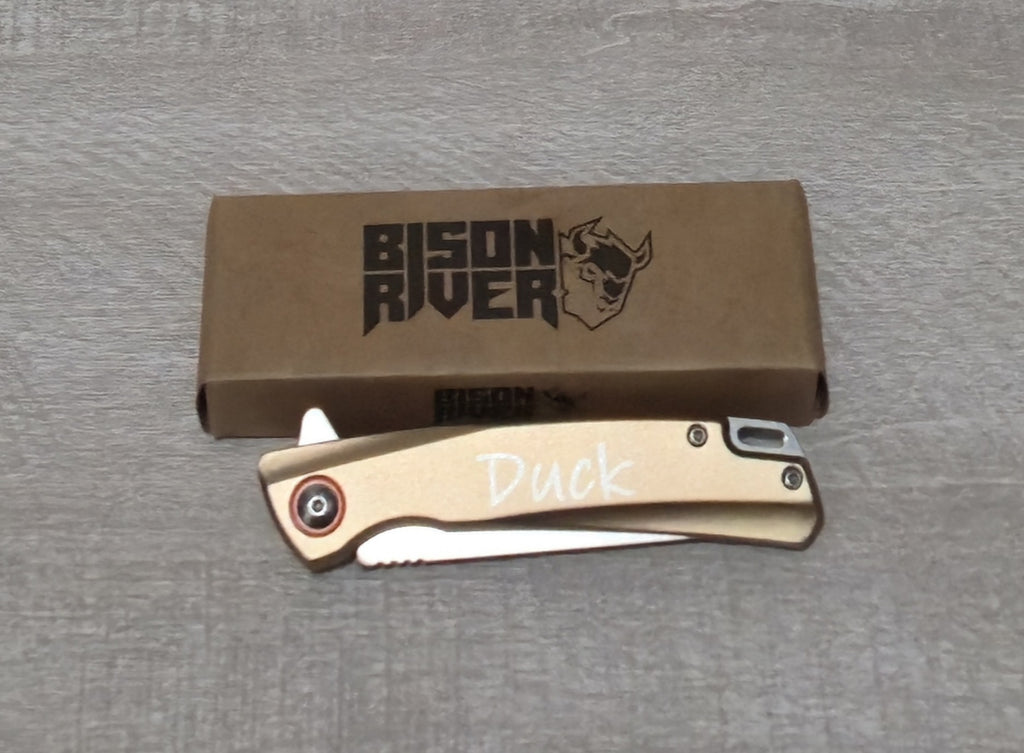 Personalized Bison River 4" Everyday Carry Knife with Ball Bearing Open Mechanism
