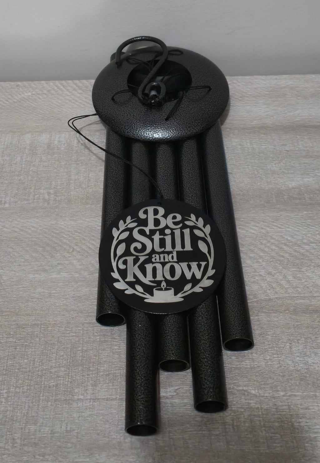Personalized Black Powder Coated Aluminum Wind Chime 30"