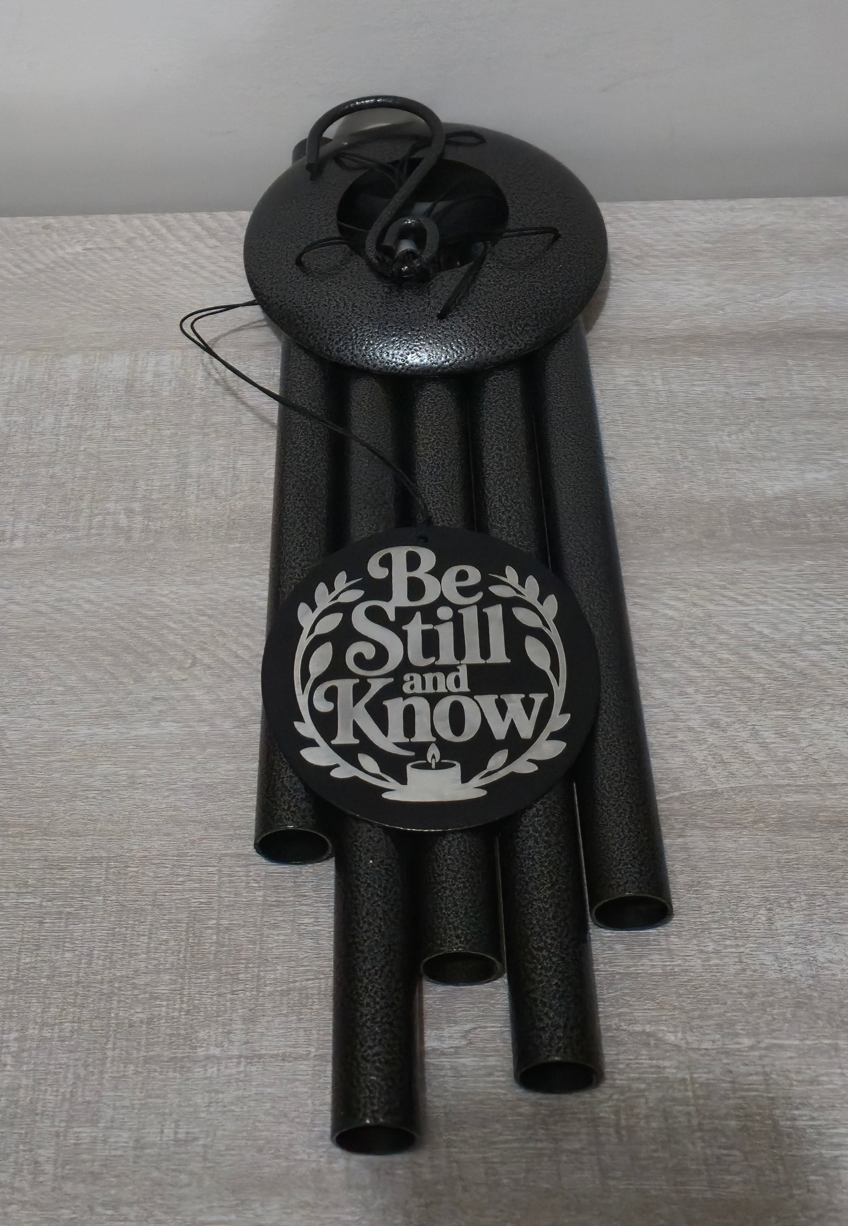 Personalized Black Powder Coated Aluminum Wind Chime 30"