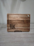 Personalized Acacia Cutting Board 11.5" x 8.75" with Drip Ring