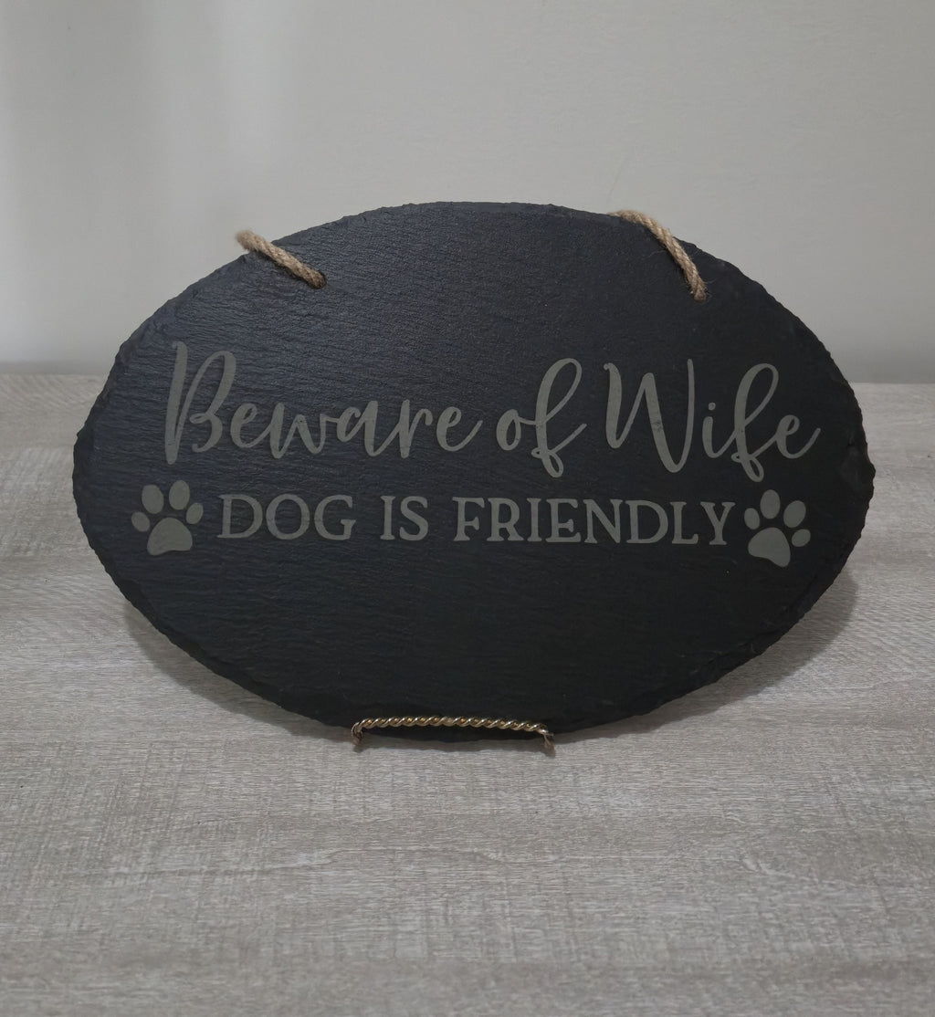 Personalized Slate Hang Sign 11 3/4" x 7 3/4"