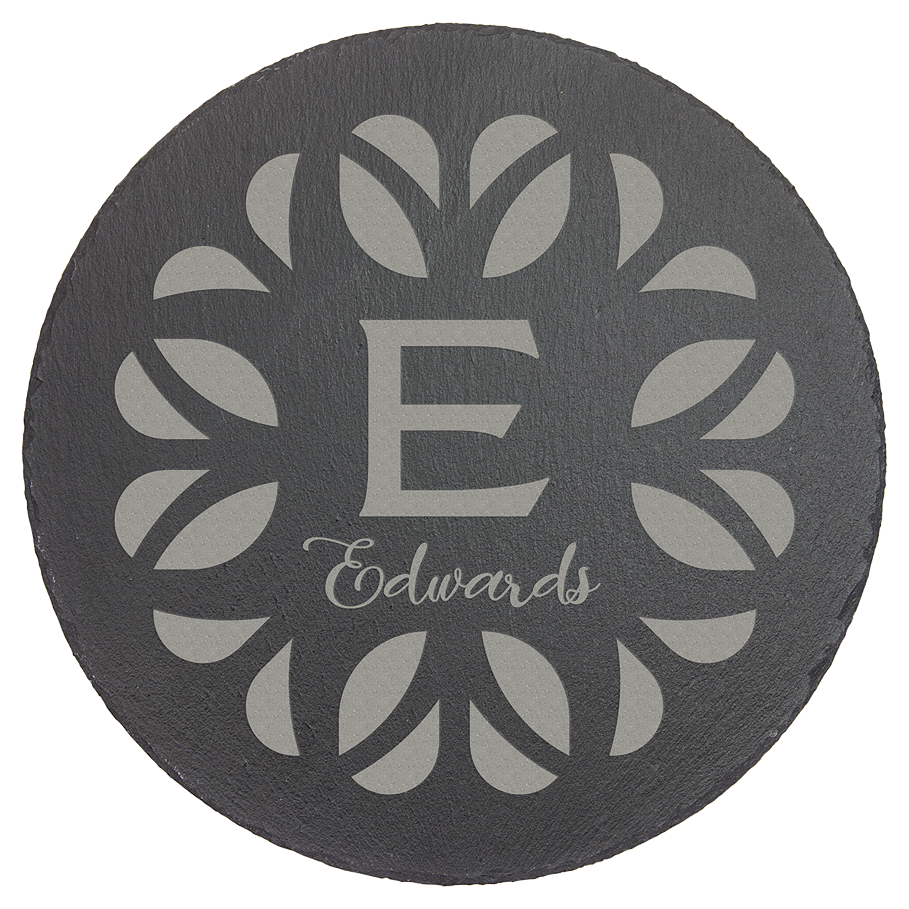 Personalized Round Slate Decor | 11 3/4" Custom Laser Engraved Sign