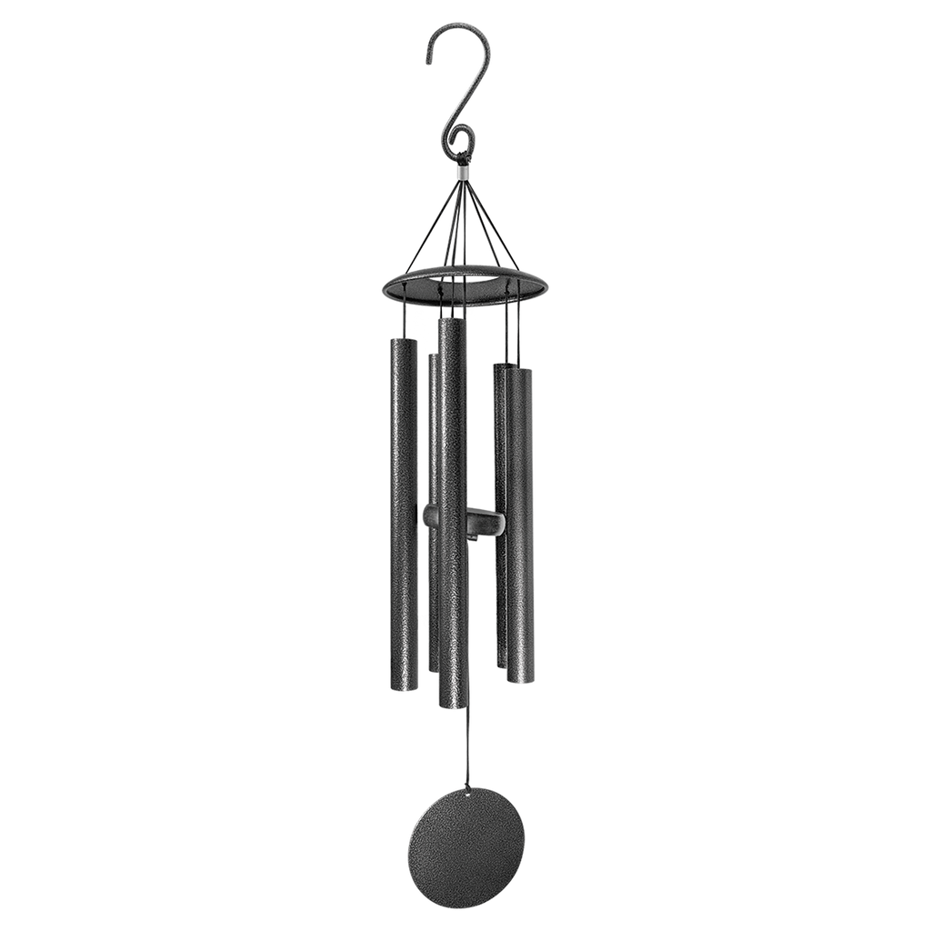 Personalized Black Powder Coated Aluminum Wind Chime 30"