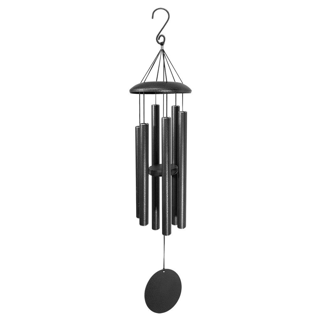 Personalized Black Powder Coated Aluminum Wind Chime 36"