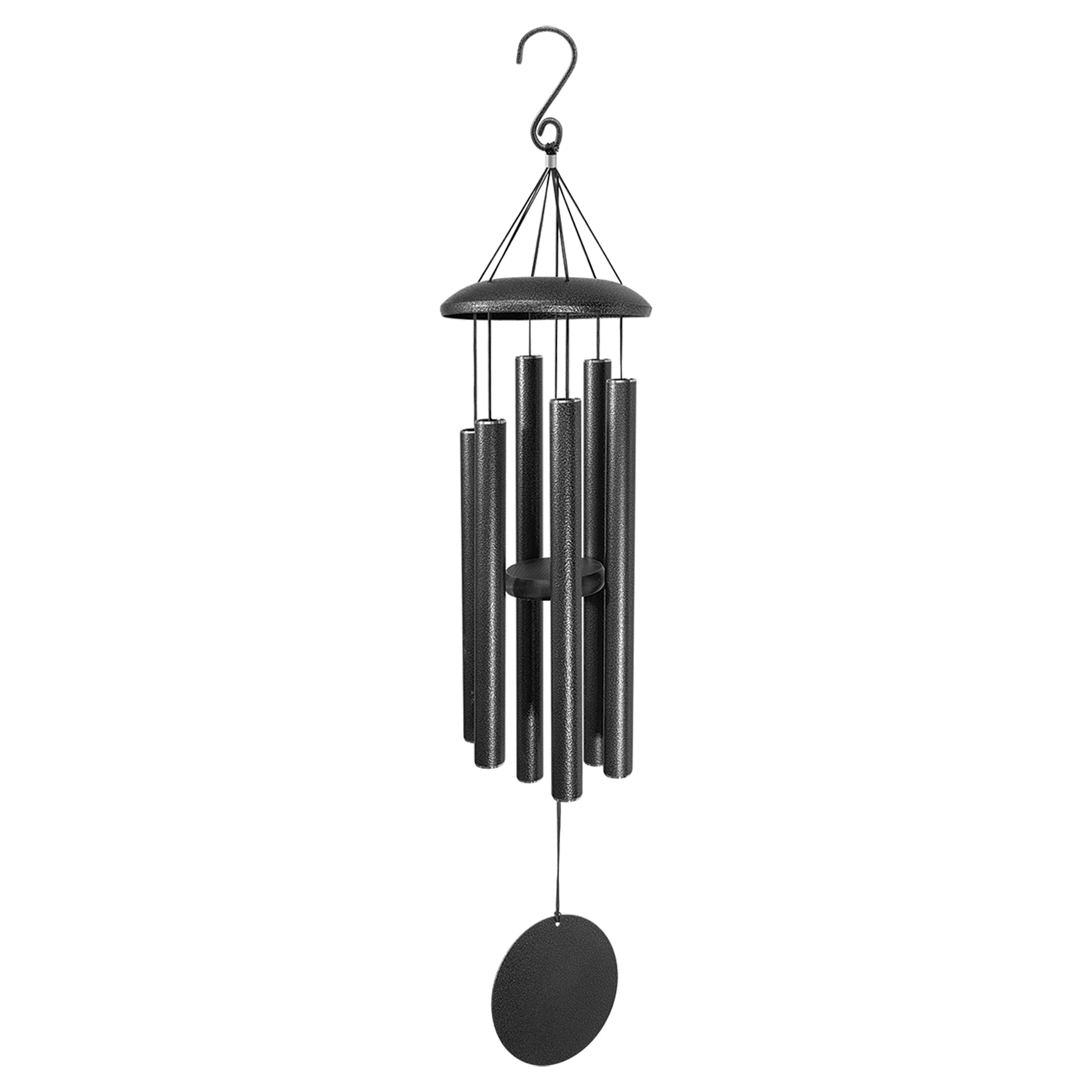 Personalized Black Powder Coated Aluminum Wind Chime 36"