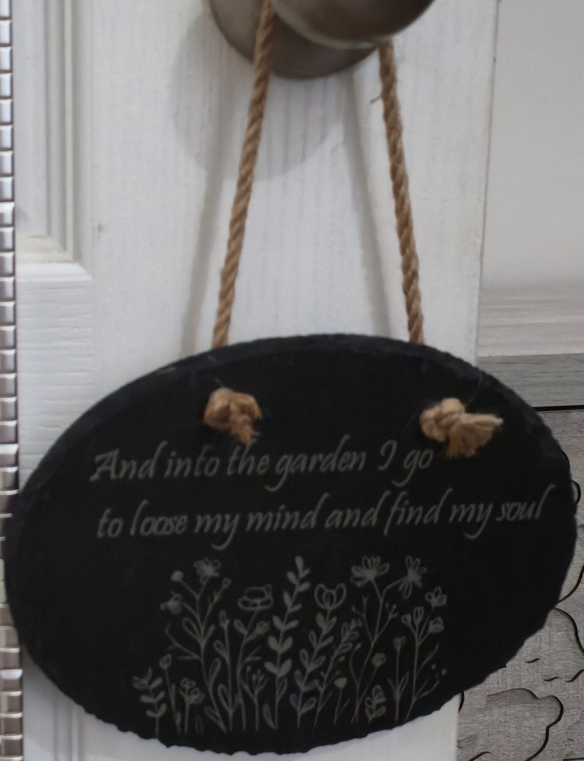 Personalized Oval Slate Hang Sign 7.75" x 6"