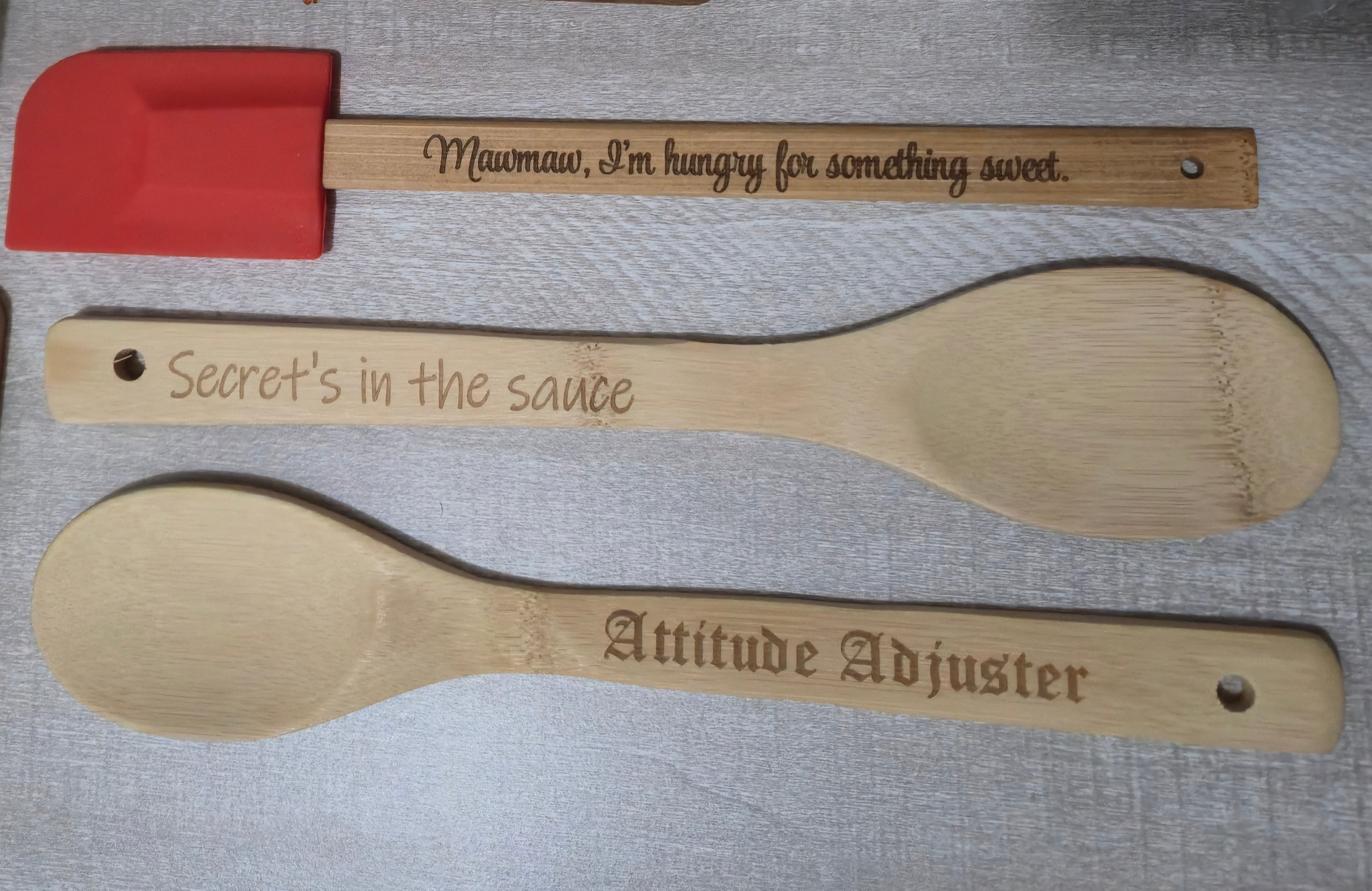 Personalized Silicone Spatula with Bamboo Handle