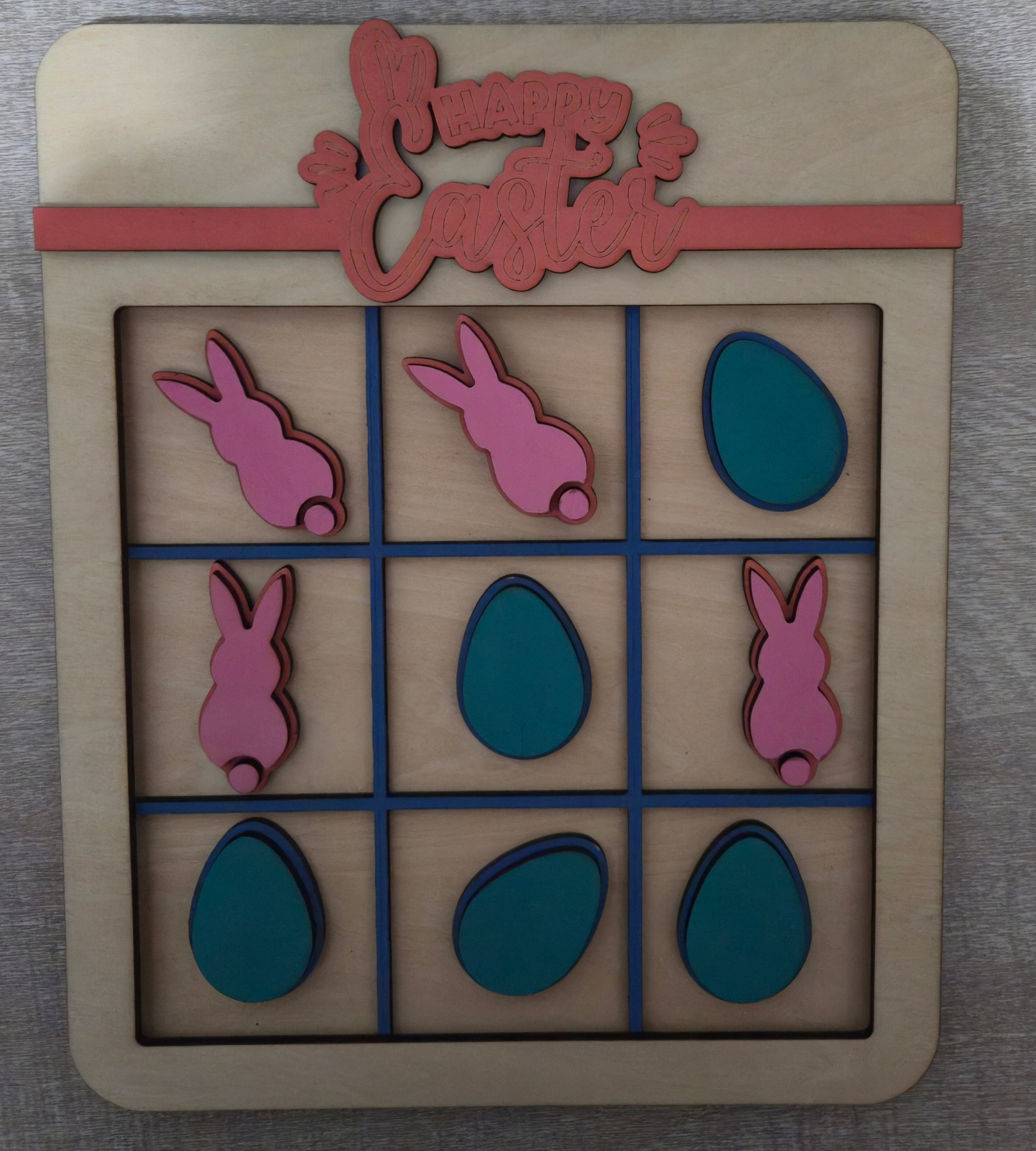 Personalized Wooden Tic-Tac-Toe Game | Custom Laser Engraved